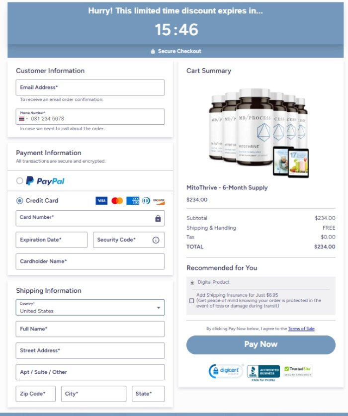 MitoThrive- Secure checkout
